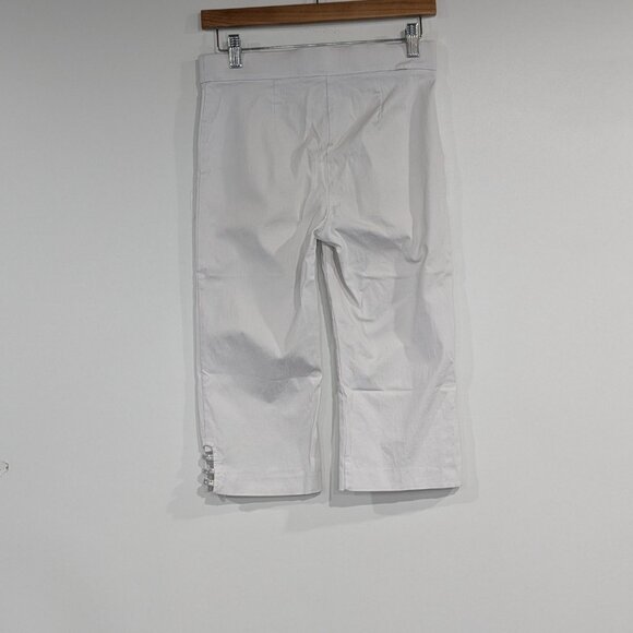89th + Madison Bedazzled Rhinestone Capri Pants White Size Small - Picture 2 of 4